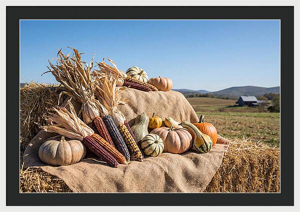 Harvest Arrangement With Corn And Squash