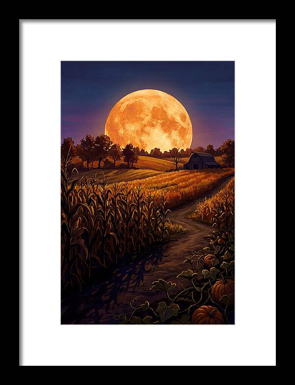 Harvest Moon Over Autumn Fields