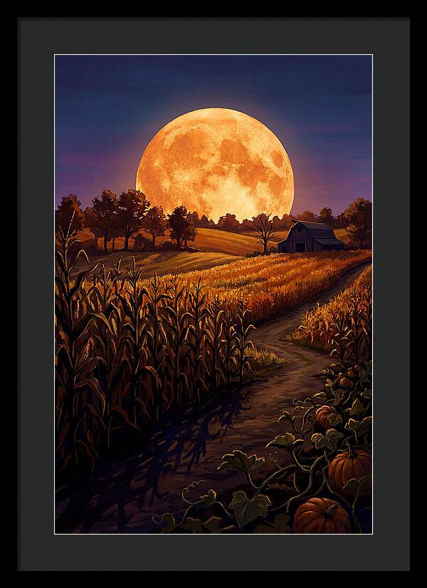 Harvest Moon Over Autumn Fields