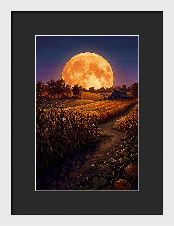 Harvest Moon Over Autumn Fields