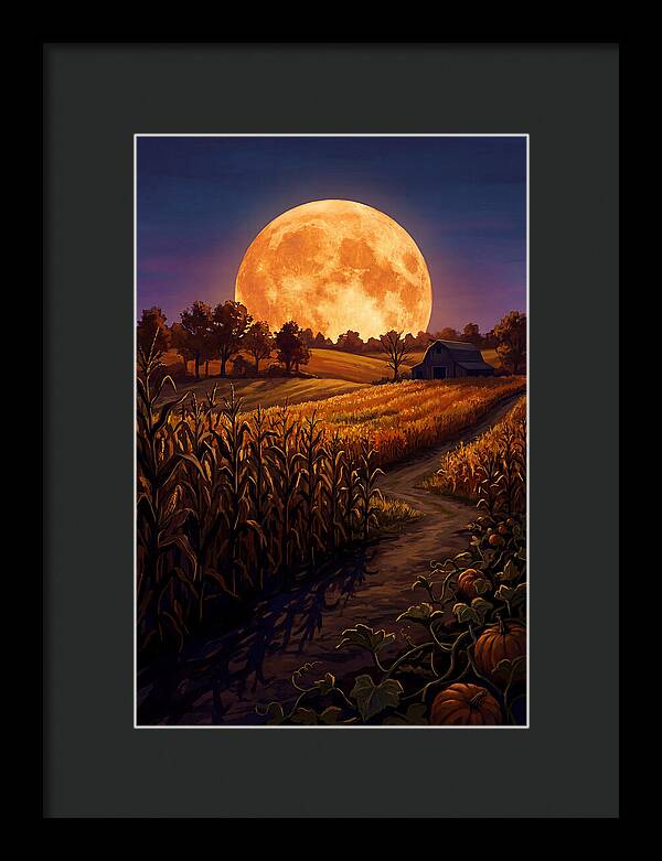 Harvest Moon Over Autumn Fields