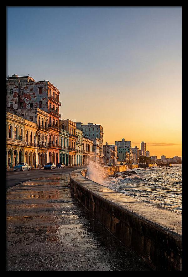 Havana Malecon At Sunset