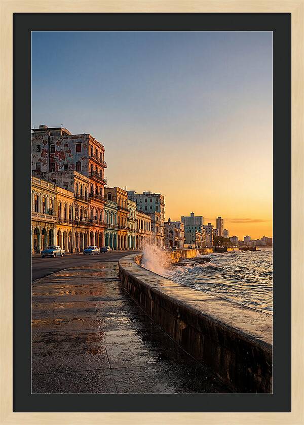 Havana Malecon At Sunset