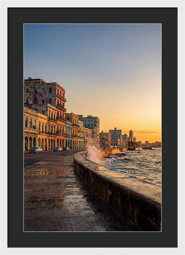 Havana Malecon At Sunset