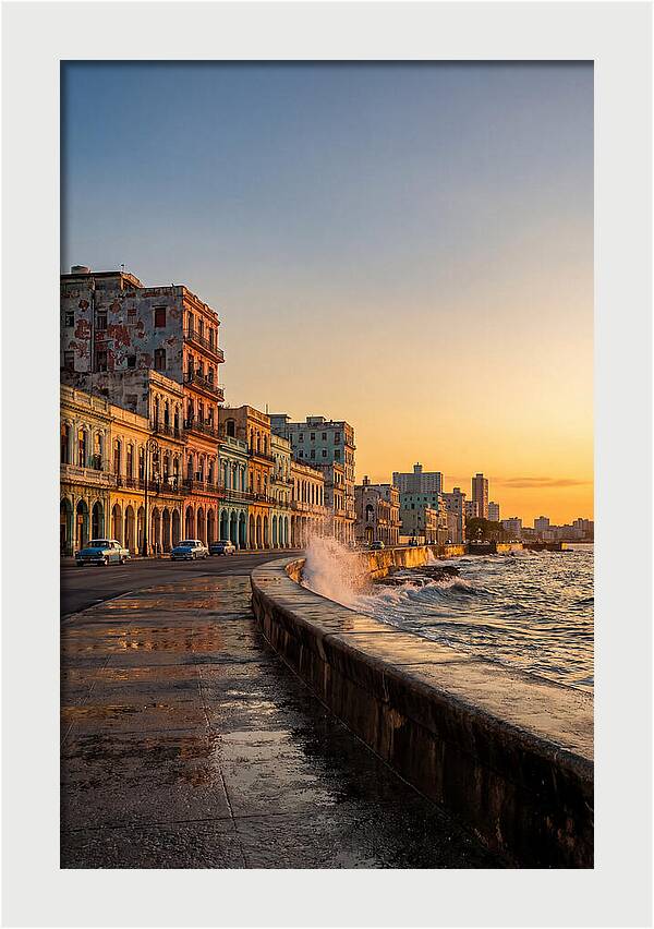Havana Malecon At Sunset