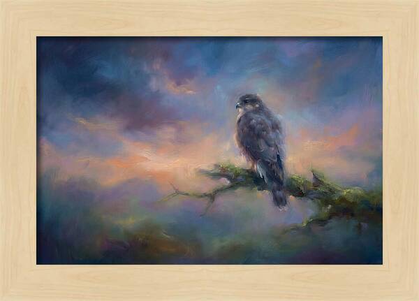 Hawk Perched At Dusk