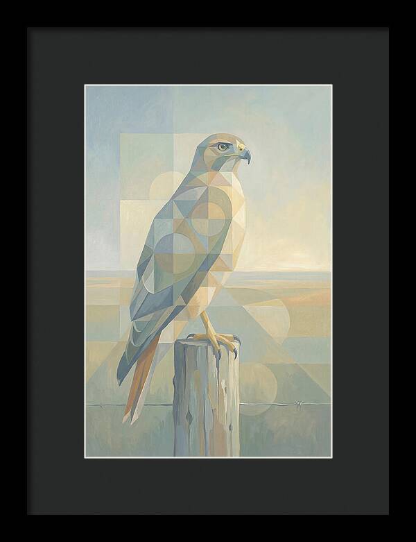 Hawk Perched On Weathered Fence Post