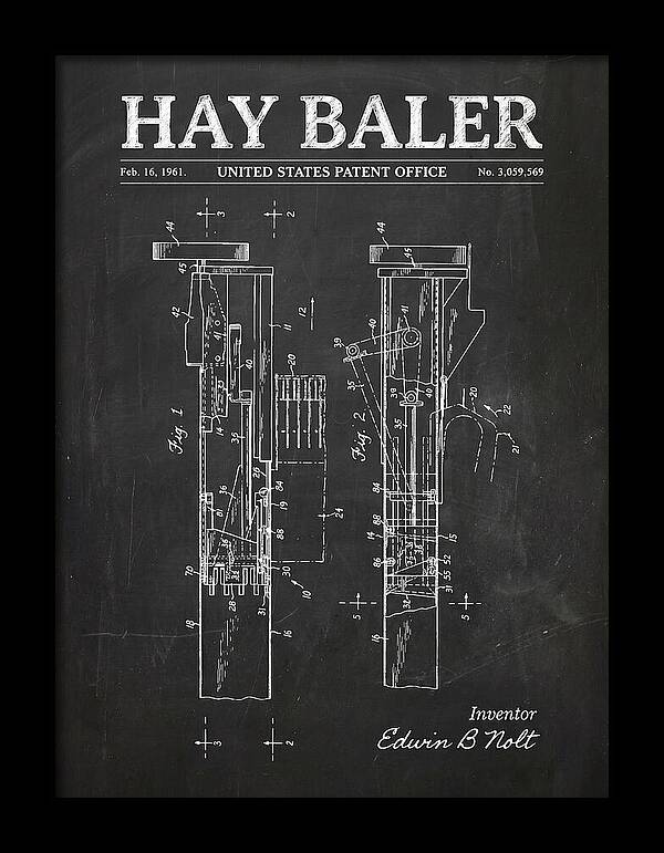 Hay Baler Chalkboard Patent Us3059569a