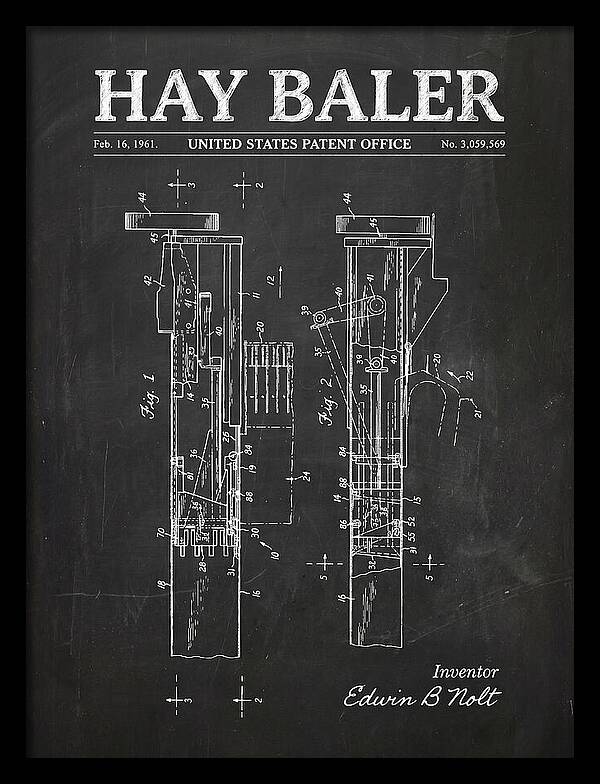 Hay Baler Chalkboard Patent Us3059569a
