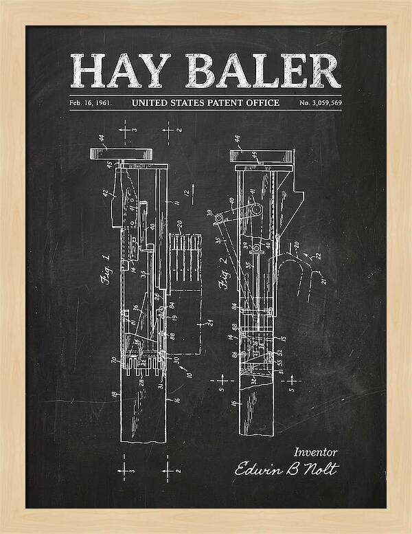Hay Baler Chalkboard Patent Us3059569a