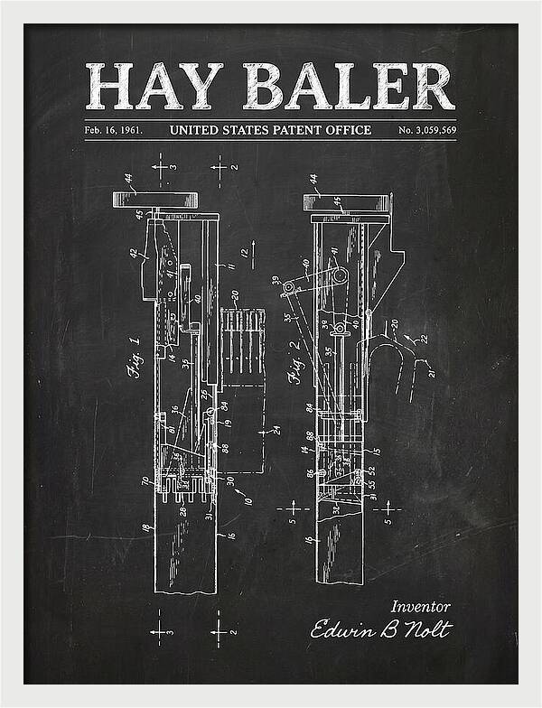 Hay Baler Chalkboard Patent Us3059569a
