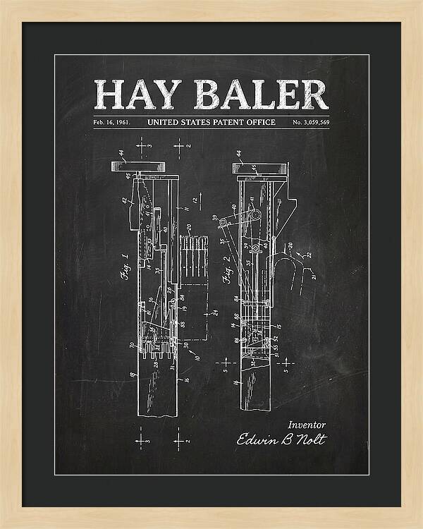 Hay Baler Chalkboard Patent Us3059569a