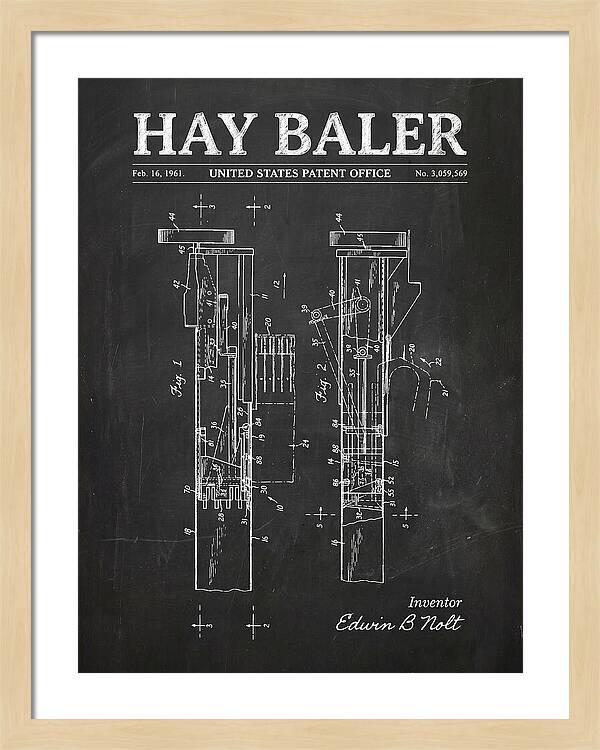 Hay Baler Chalkboard Patent Us3059569a