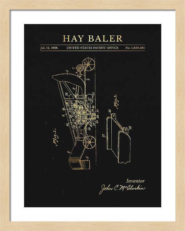 Hay Baler Gold Patent Us1850284a