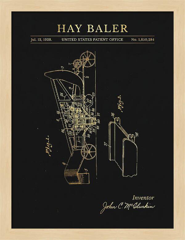 Hay Baler Gold Patent Us1850284a