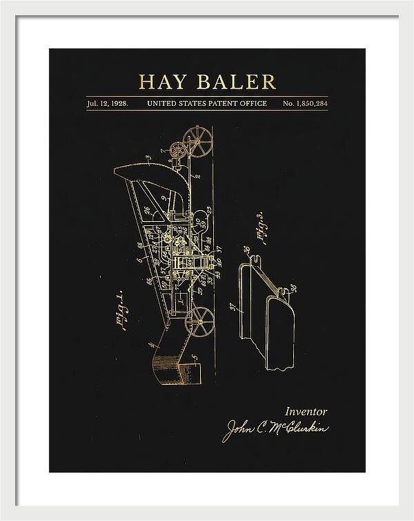 Hay Baler Gold Patent Us1850284a