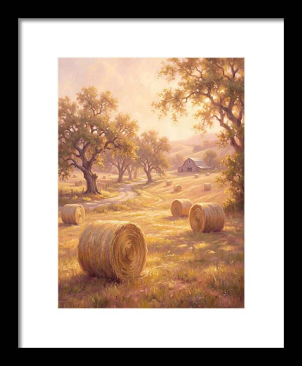 Hay Bales At Dusk