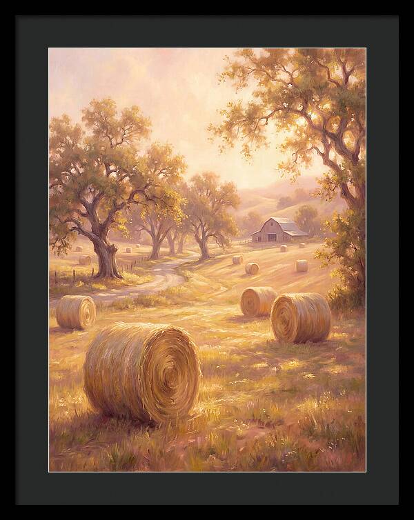 Hay Bales At Dusk