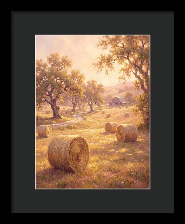 Hay Bales At Dusk