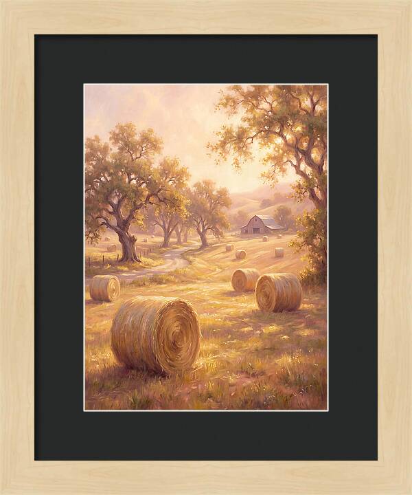 Hay Bales At Dusk