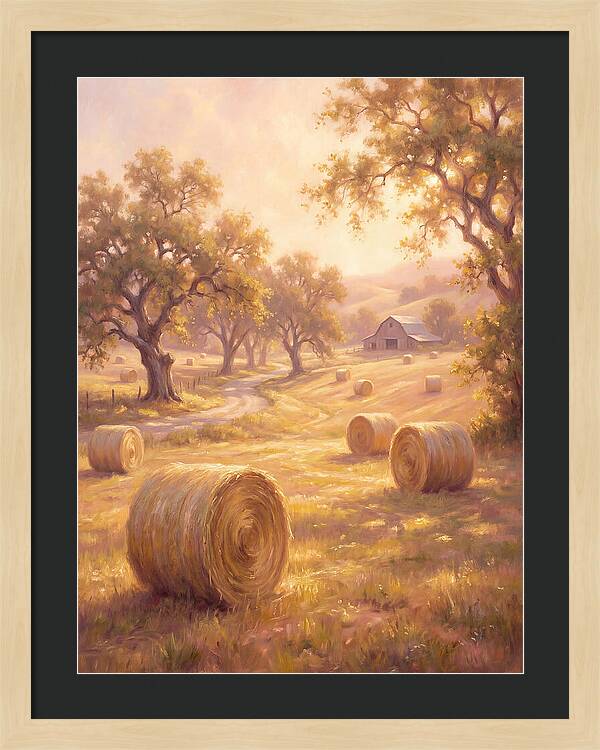 Hay Bales At Dusk