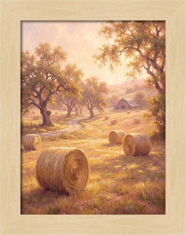 Hay Bales At Dusk