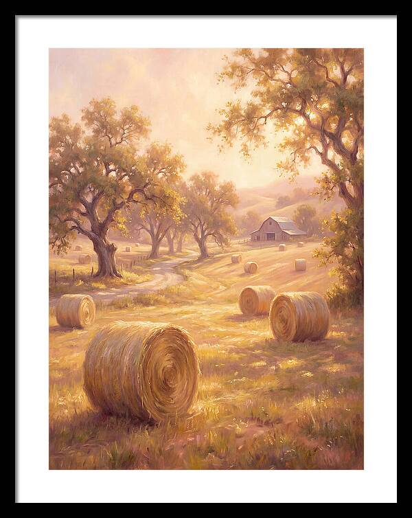 Hay Bales At Dusk