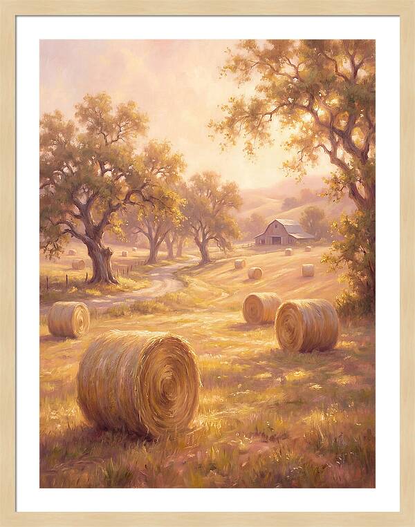 Hay Bales At Dusk