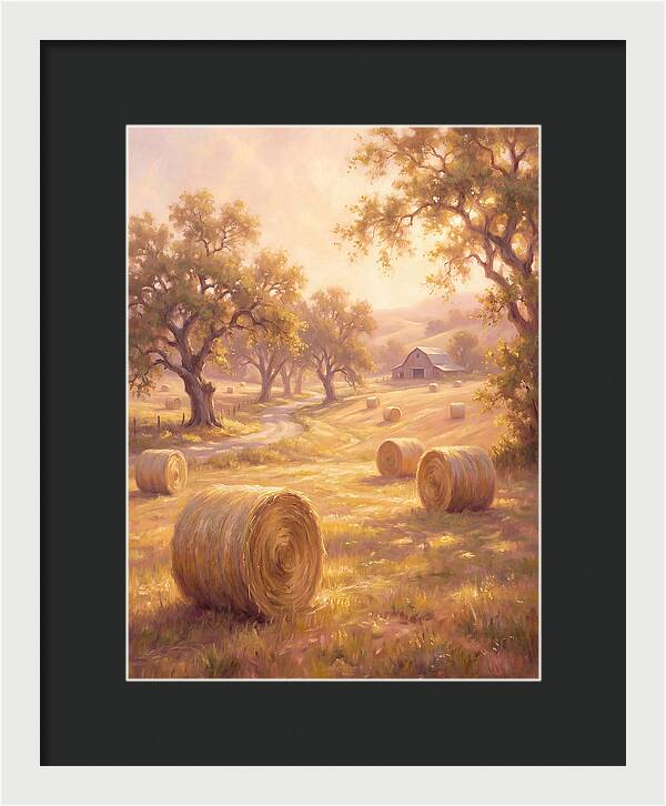 Hay Bales At Dusk