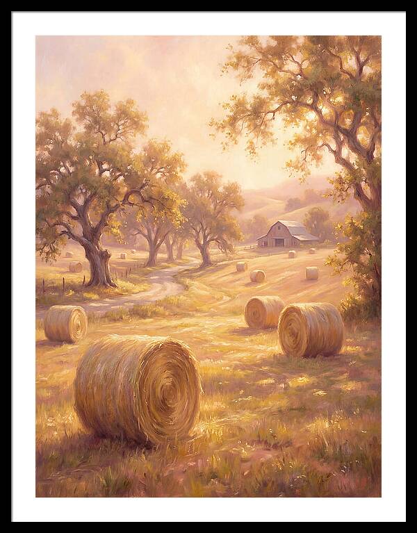 Hay Bales At Dusk