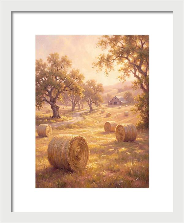 Hay Bales At Dusk