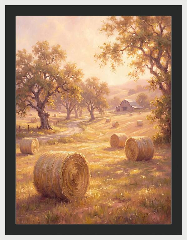Hay Bales At Dusk
