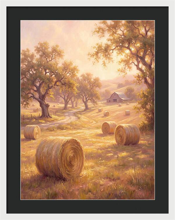 Hay Bales At Dusk