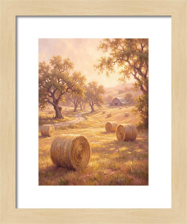 Hay Bales At Dusk