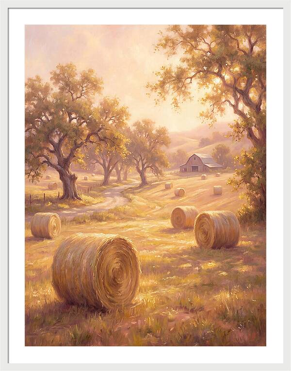 Hay Bales At Dusk