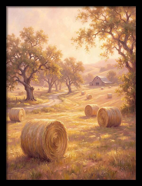 Hay Bales At Dusk