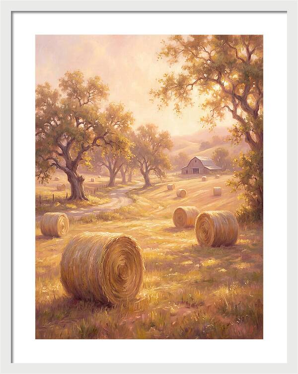 Hay Bales At Dusk