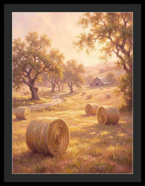 Hay Bales At Dusk