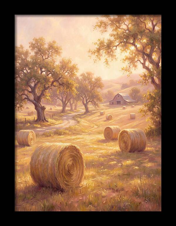 Hay Bales At Dusk