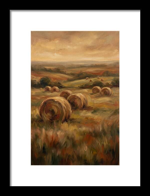 Hay Bales Dotting Meadow