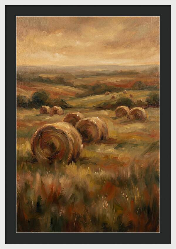 Hay Bales Dotting Meadow
