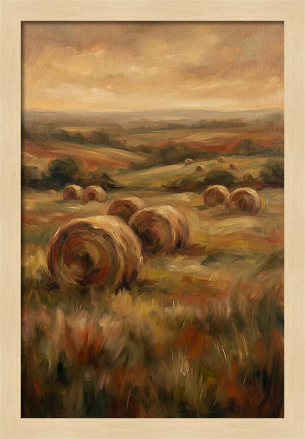Hay Bales Dotting Meadow