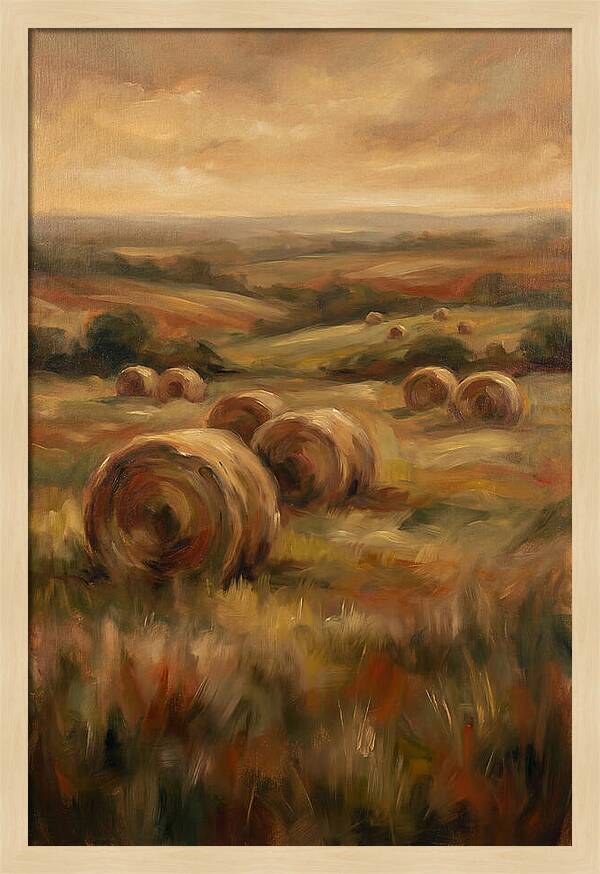 Hay Bales Dotting Meadow