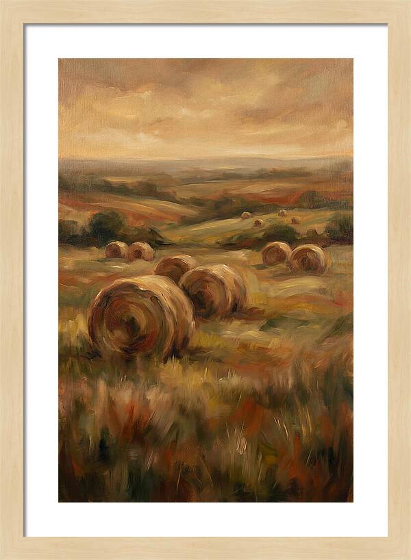 Hay Bales Dotting Meadow