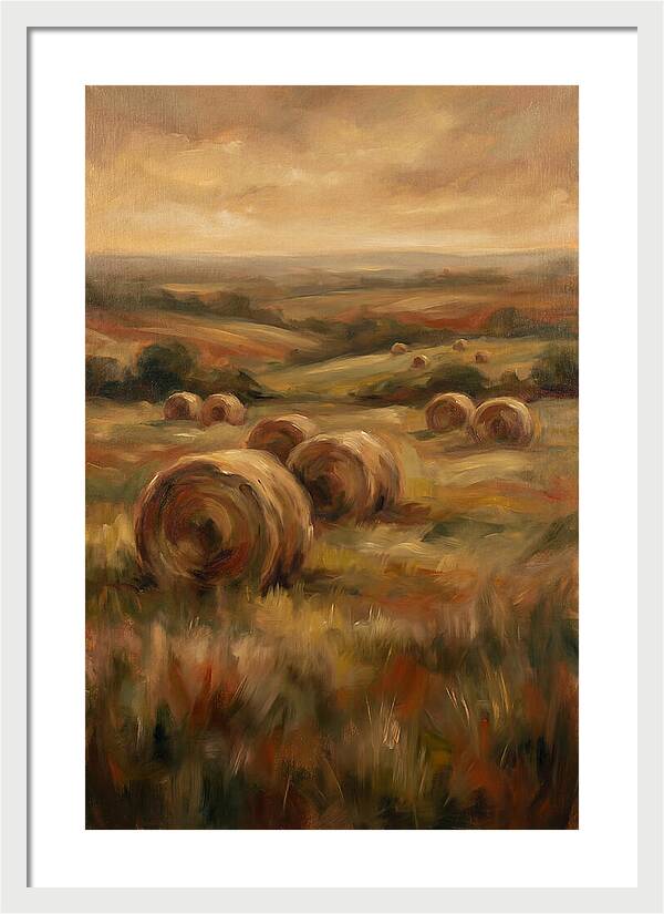 Hay Bales Dotting Meadow