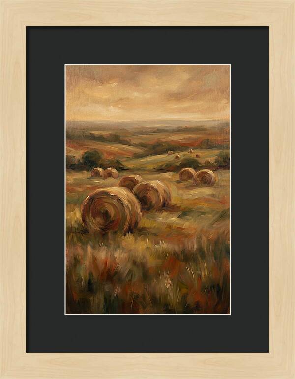Hay Bales Dotting Meadow