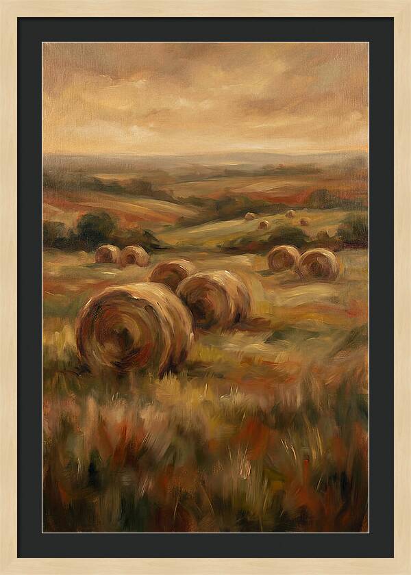 Hay Bales Dotting Meadow