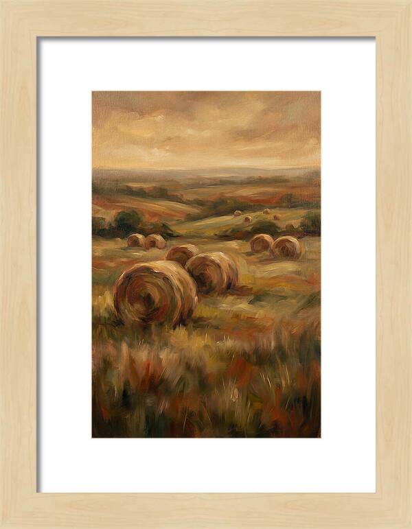 Hay Bales Dotting Meadow