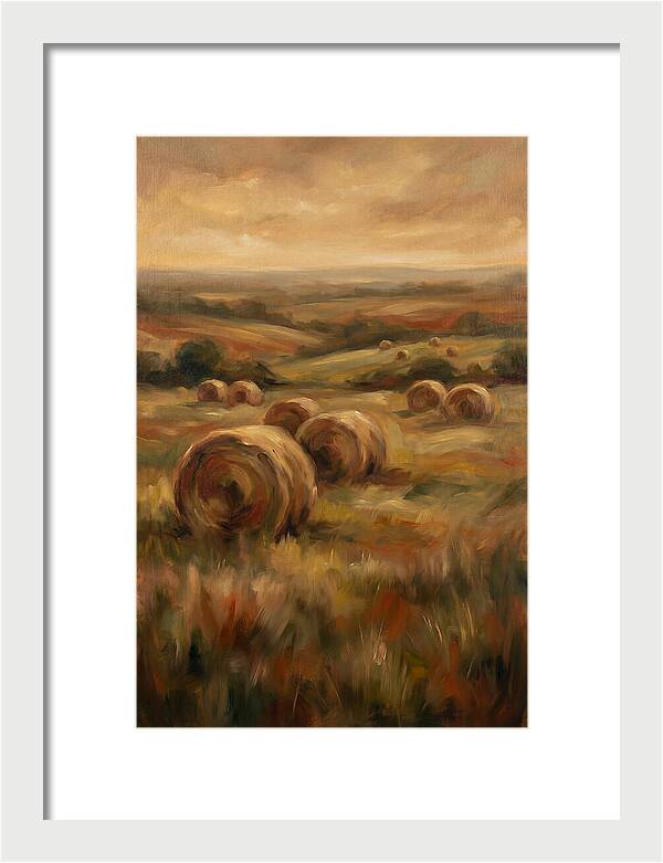 Hay Bales Dotting Meadow