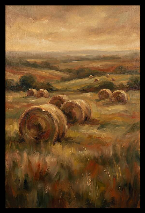 Hay Bales Dotting Meadow